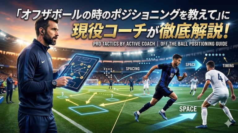 【図解】「オフザボールの時のポジショニングを教えて」に現役コーチが徹底解説！サッカーが上手くなりたい！オフザボールの動きが苦手なあなたへ
